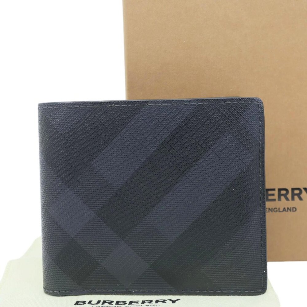 Burberry London Check-Print Canvas Bi-Fold Wallet Black - Picture 3 of 15